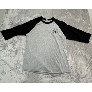 T&C Surf T-Shirt Men's Size Large Gray and Black‎ 1/2 Sleeve Aloha Logo EUC